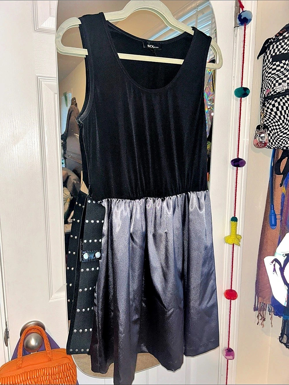 BCX Black & Gray Mini Dress Size Large Like New